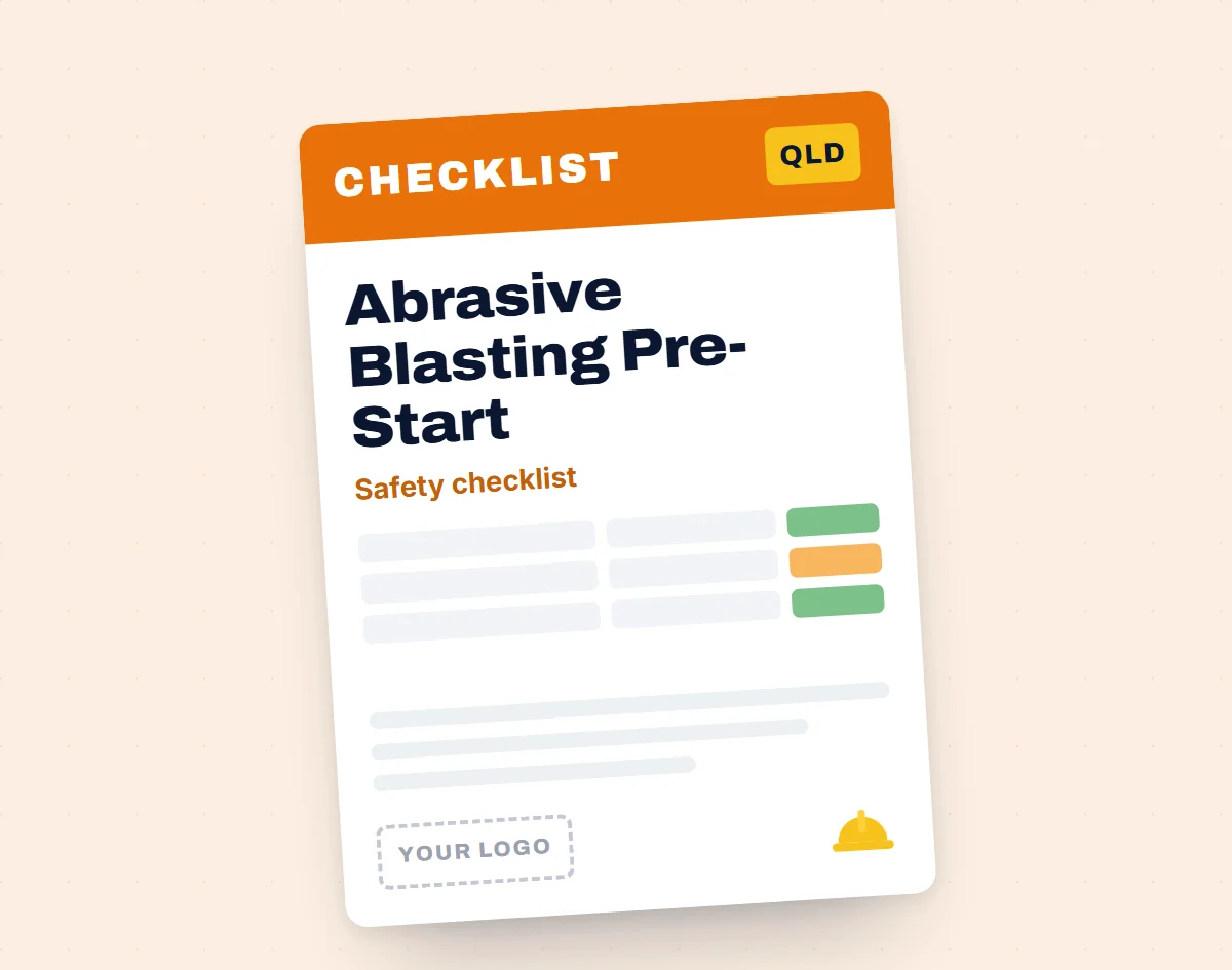 Abrasive Blasting Equipment Pre-Start Checklist template cover