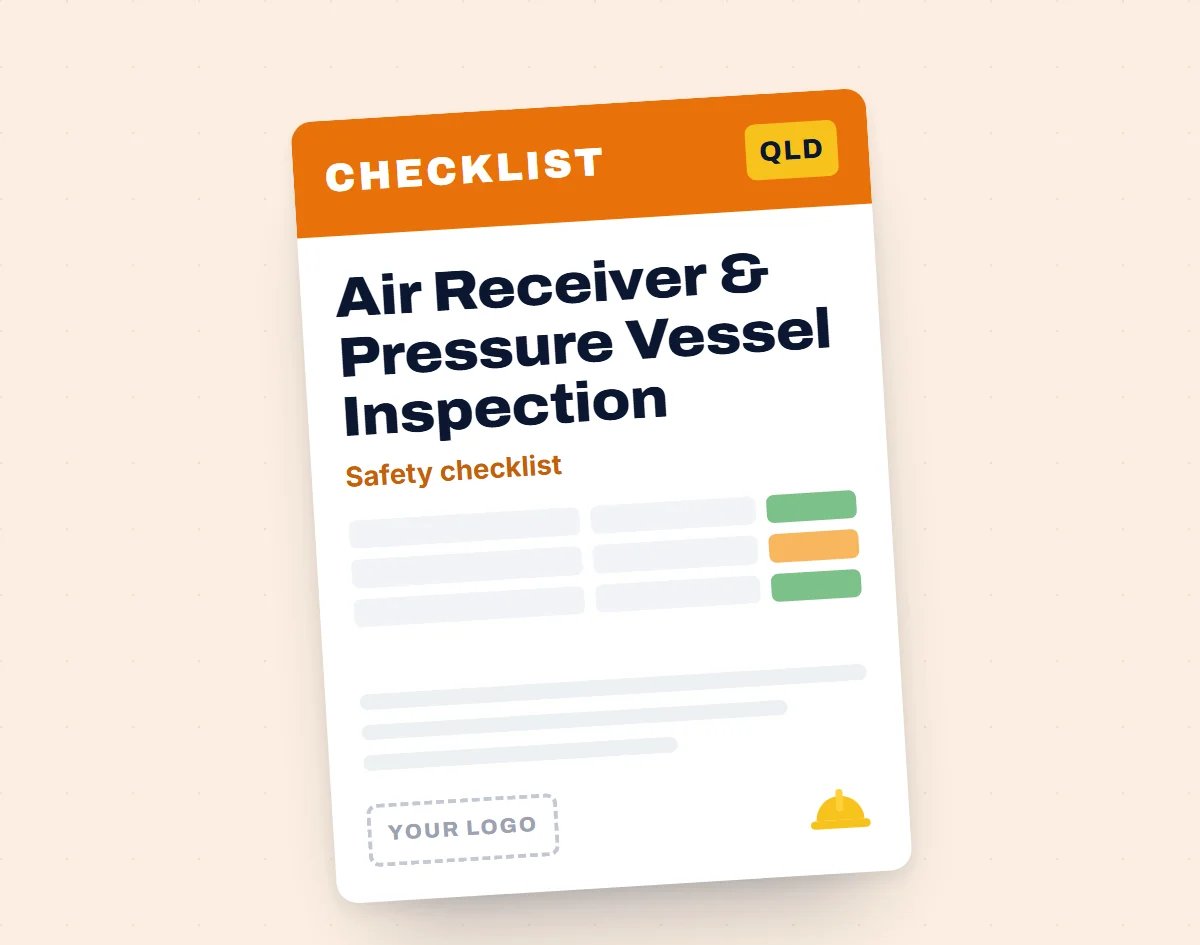 Air Receiver and Pressure Vessel Inspection Checklist template cover