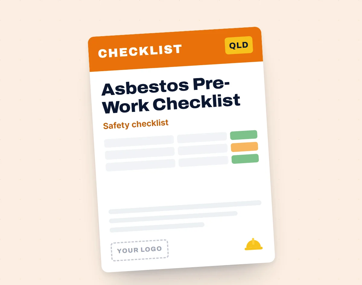 Asbestos Pre-Work Checklist template cover