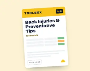 Back Injuries & Preventative Tips Toolbox Meeting Template template cover