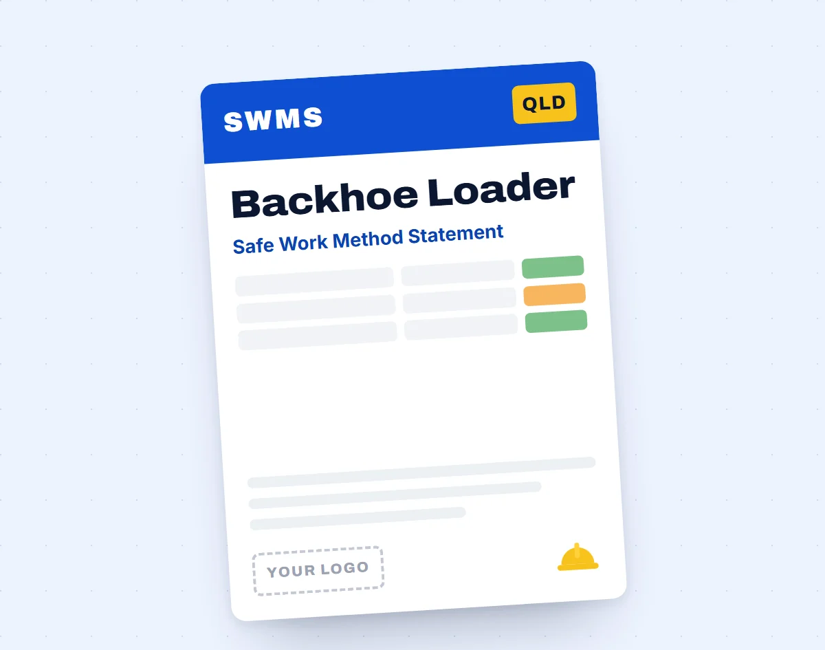 Backhoe Loader SWMS template cover