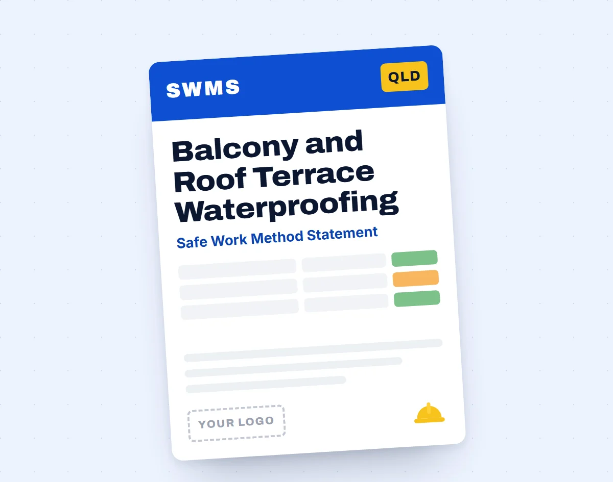 Balcony and Roof Terrace Waterproofing SWMS template cover