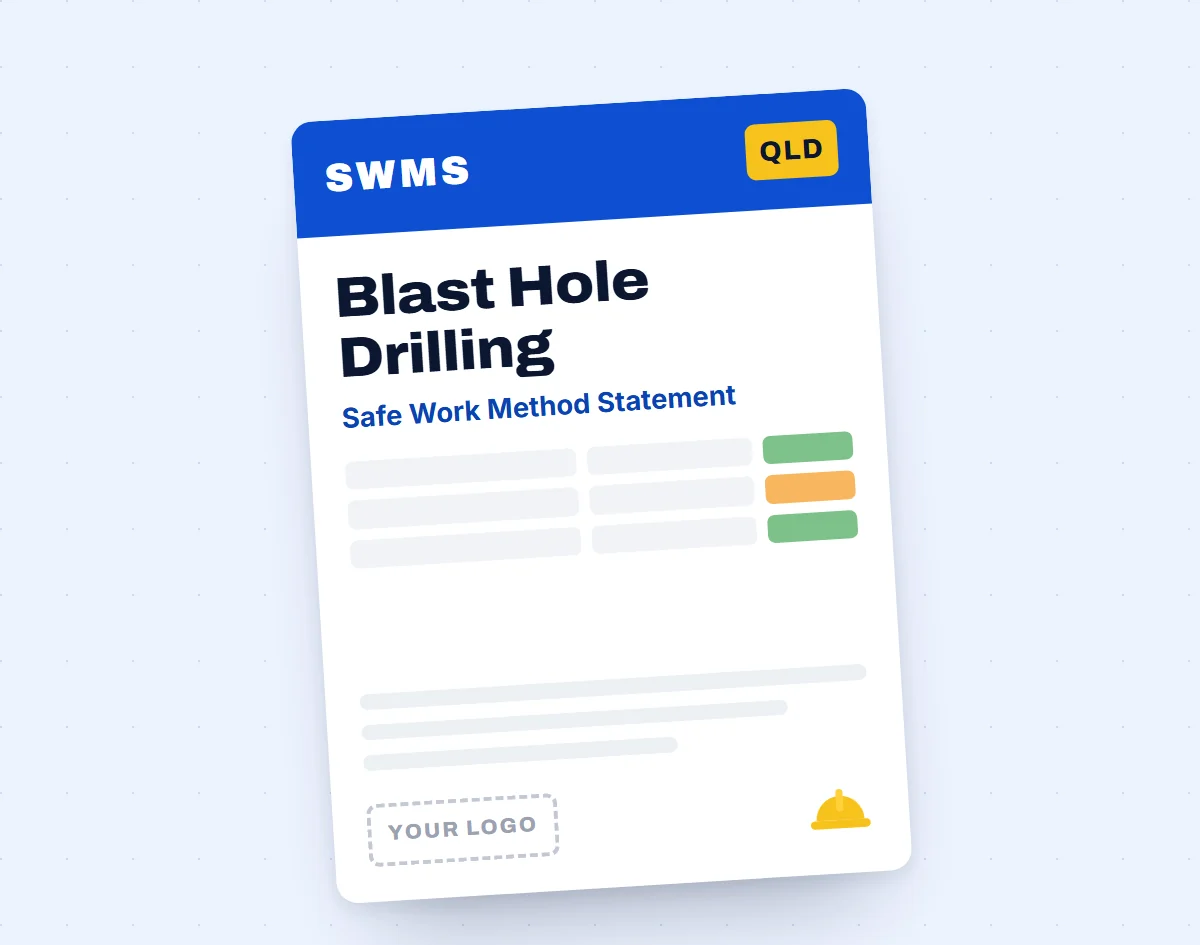 Blast Hole Drilling SWMS template cover