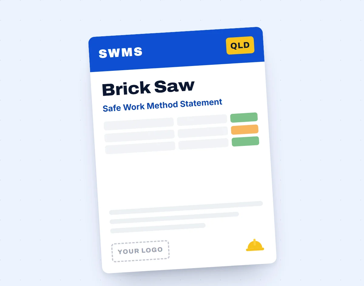 Safe Operation of Brick Saw SWMS