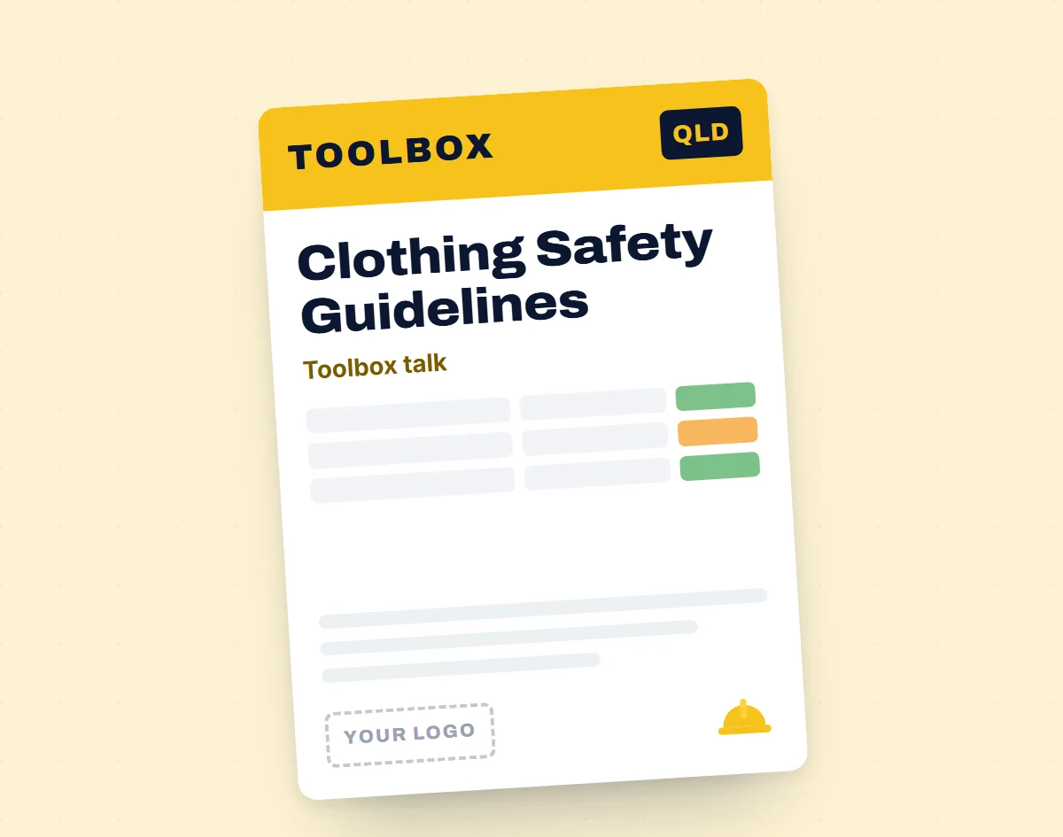 Clothing Safety Guidelines Toolbox Meeting Template