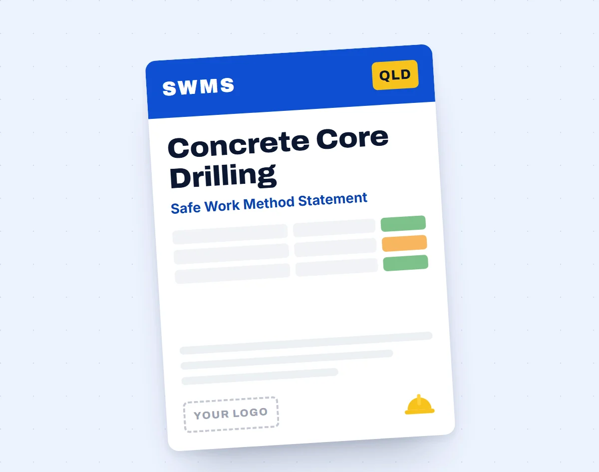Concrete Core Drilling SWMS Template