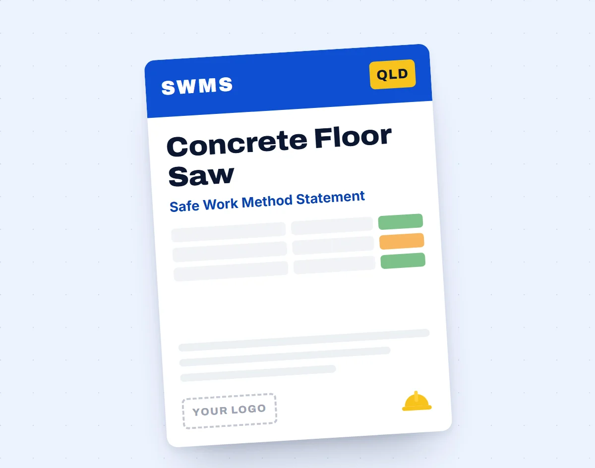 Concrete Floor Saw SWMS template cover
