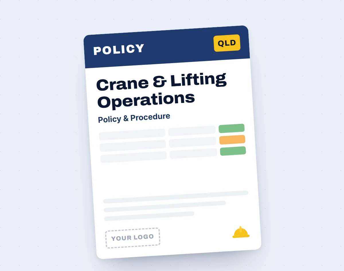 Crane and Lifting Operations Policy & Procedure Template template cover