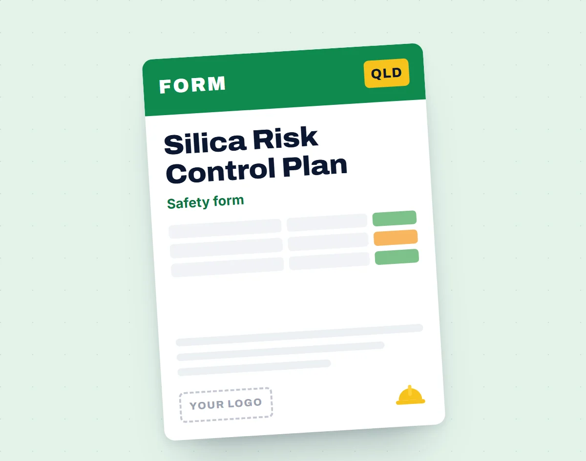 Crystalline Silica Risk Control Plan template cover