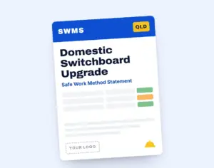 Domestic Switchboard Upgrade SWMS template cover