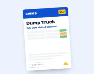 Dump Truck SWMS template cover