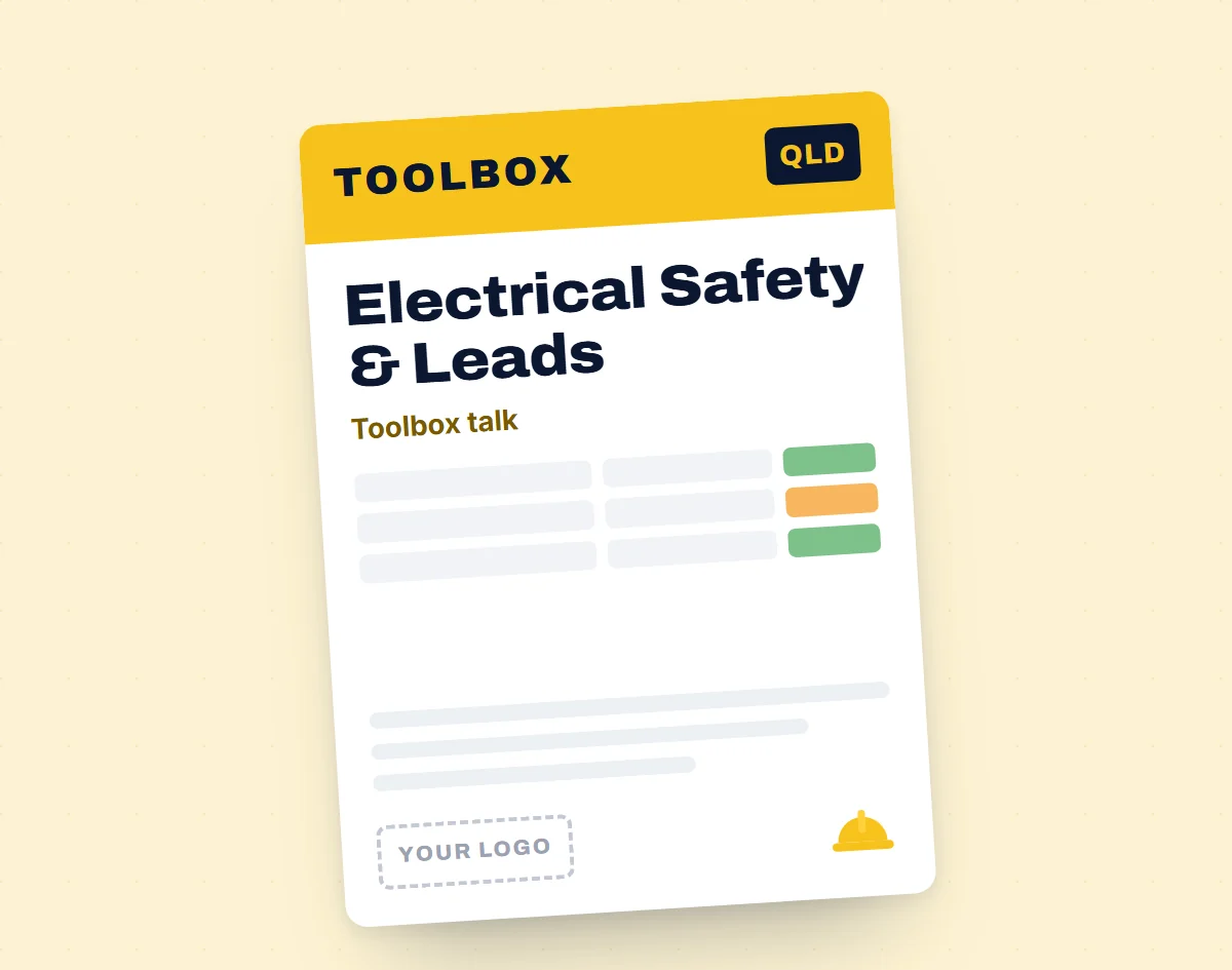 Electrical Safety & Leads Toolbox Meeting Template template cover