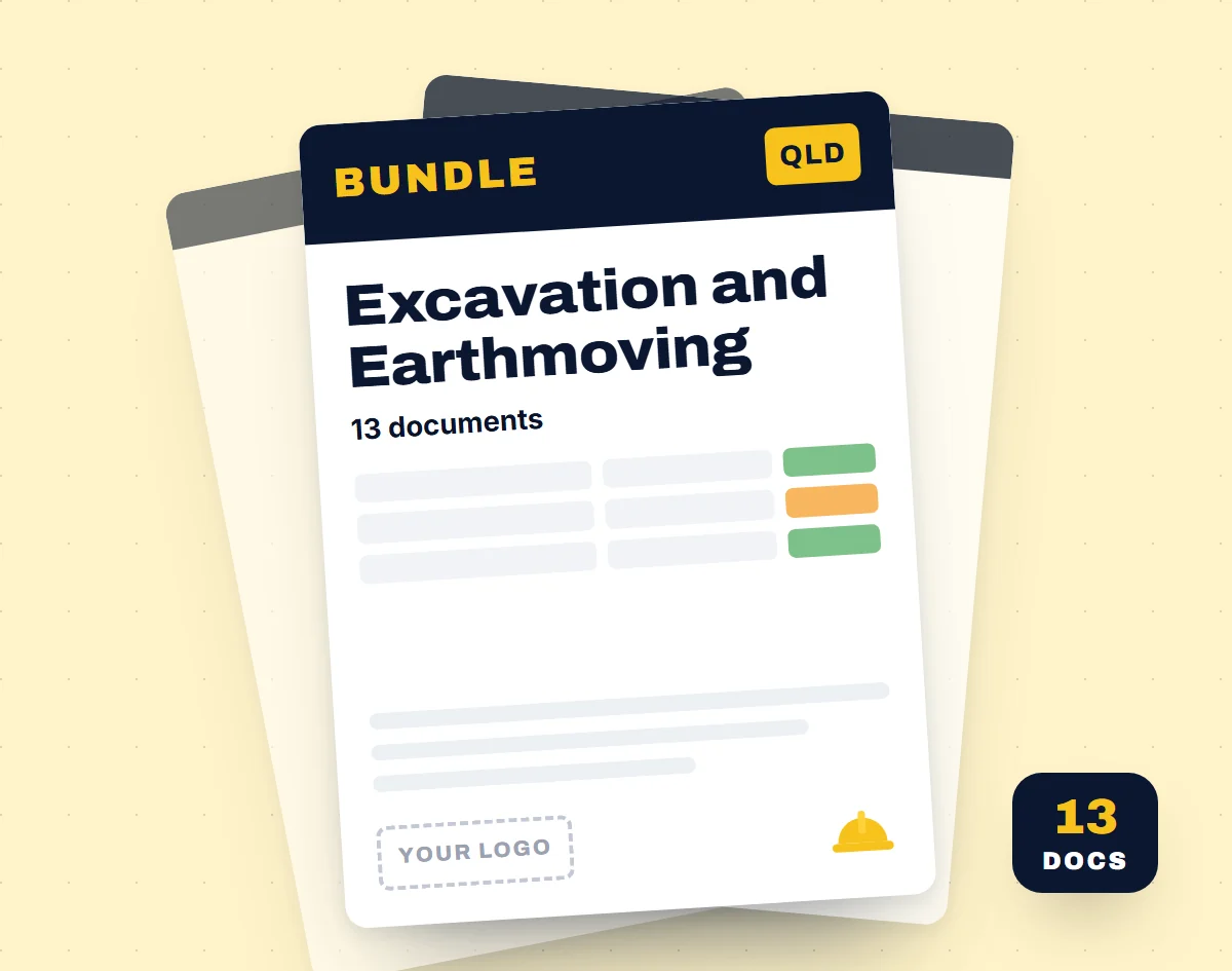 Excavation and Earthmoving SWMS Bundle template cover