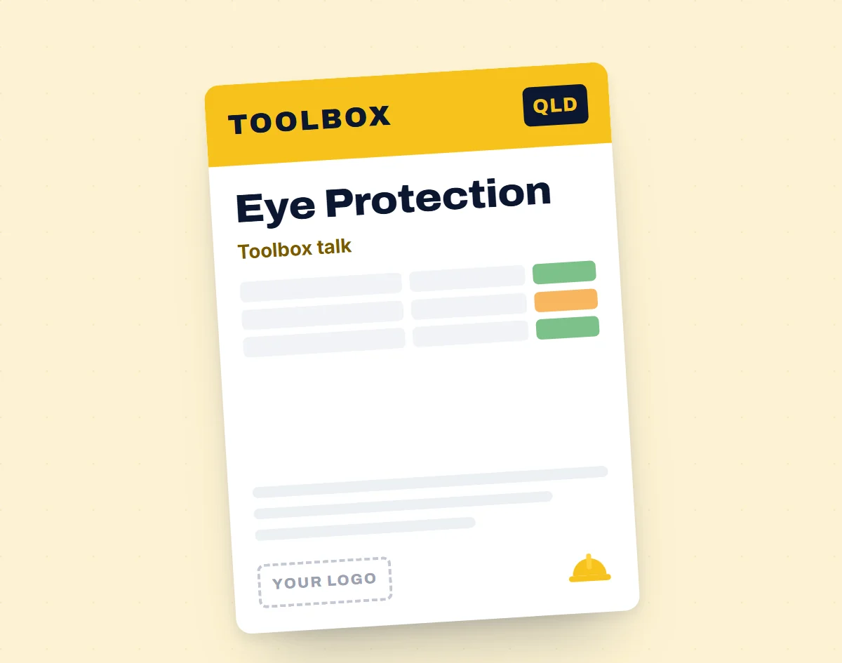 Eye Protection Toolbox Meeting Template template cover