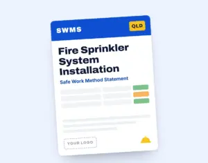 Fire Sprinkler System Installation SWMS template cover