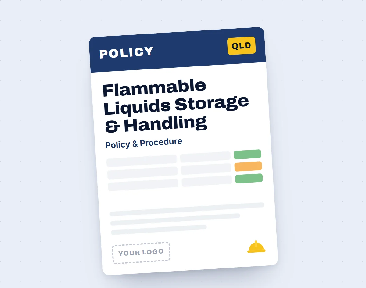Flammable Liquids Storage and Handling Policy & Procedure Template template cover