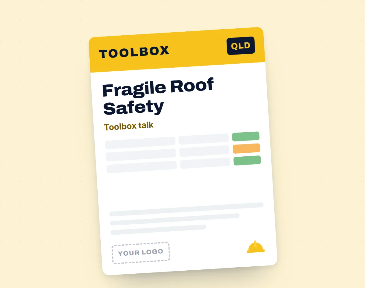 Fragile Roof Safety Toolbox Meeting Template template cover