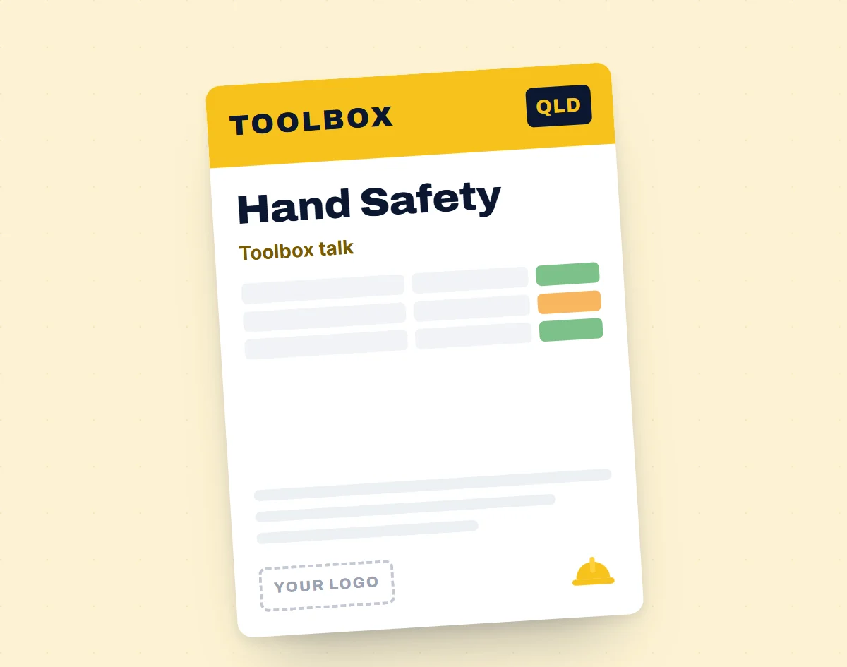 Hand Safety Toolbox Meeting Template template cover