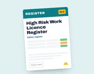 High Risk Work Licence Register template cover