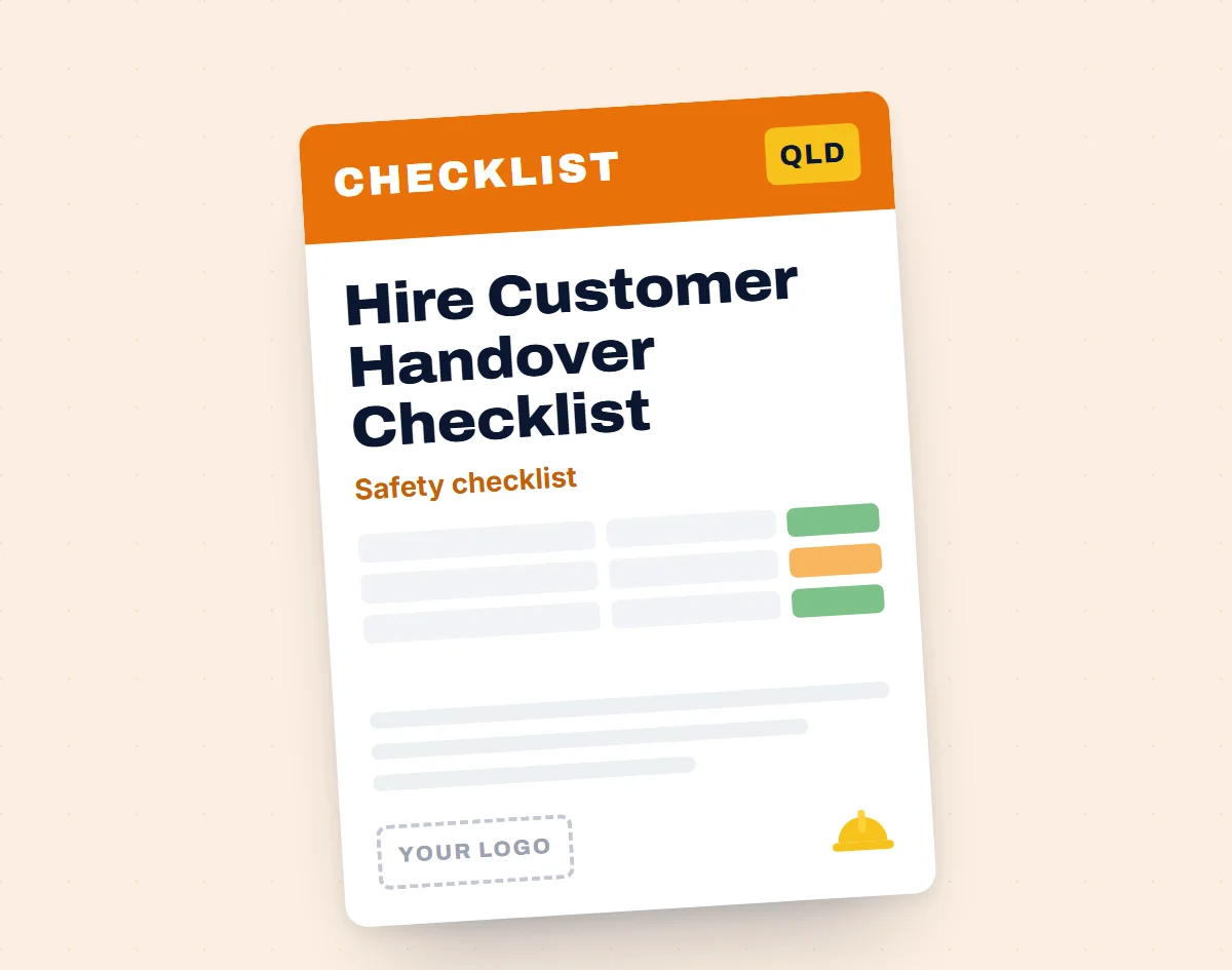 Hire Customer Handover Checklist template cover