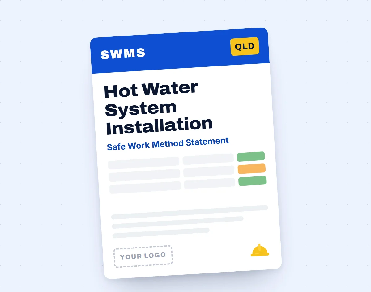 Hot Water System Installation SWMS