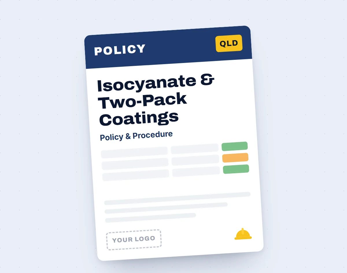 Isocyanate Paints and Two-Pack Coatings Policy & Procedure Template template cover