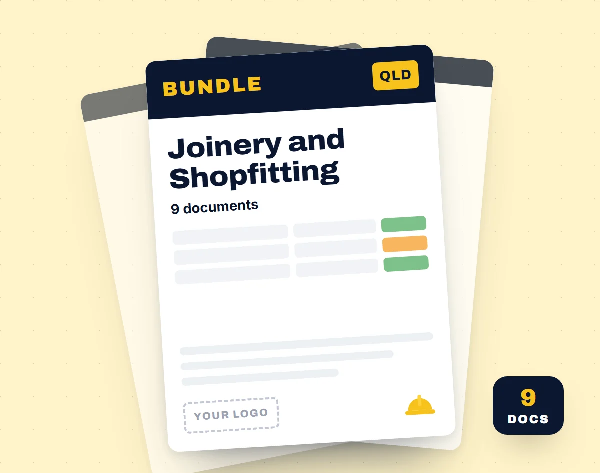 Joinery and Shopfitting SWMS Bundle template cover