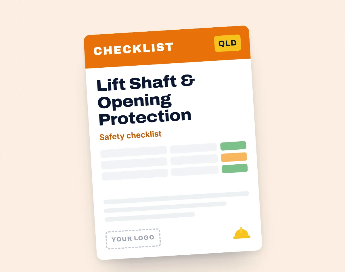 Lift Shaft Barricade and Opening Protection Checklist template cover