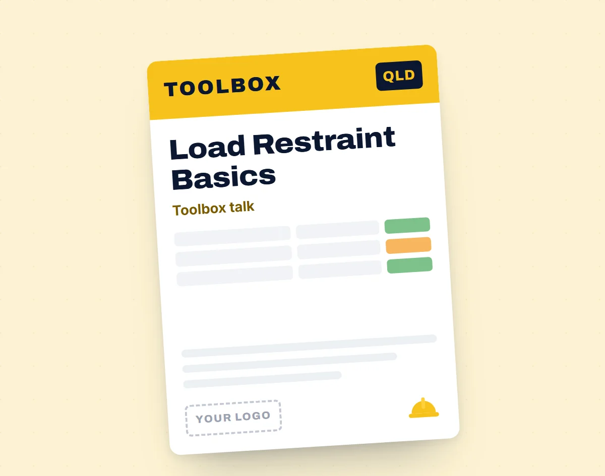 Load Restraint Basics Toolbox Meeting Template template cover