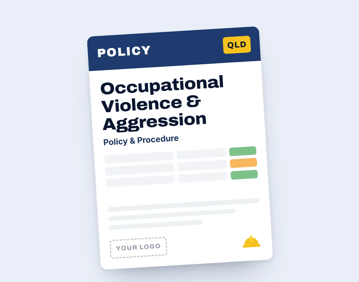 Occupational Violence and Aggression Policy & Procedure Template template cover
