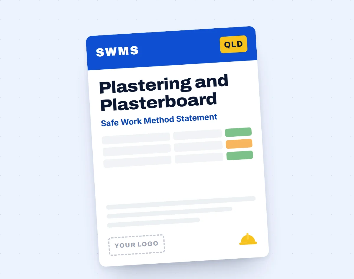 Plastering and Plasterboard SWMS template cover