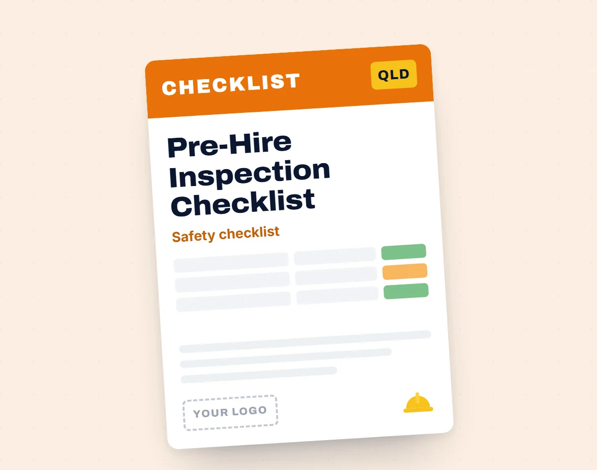 Pre-Hire Inspection Checklist template cover