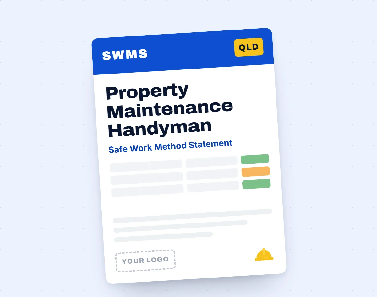 Property Maintenance Handyman SWMS template cover