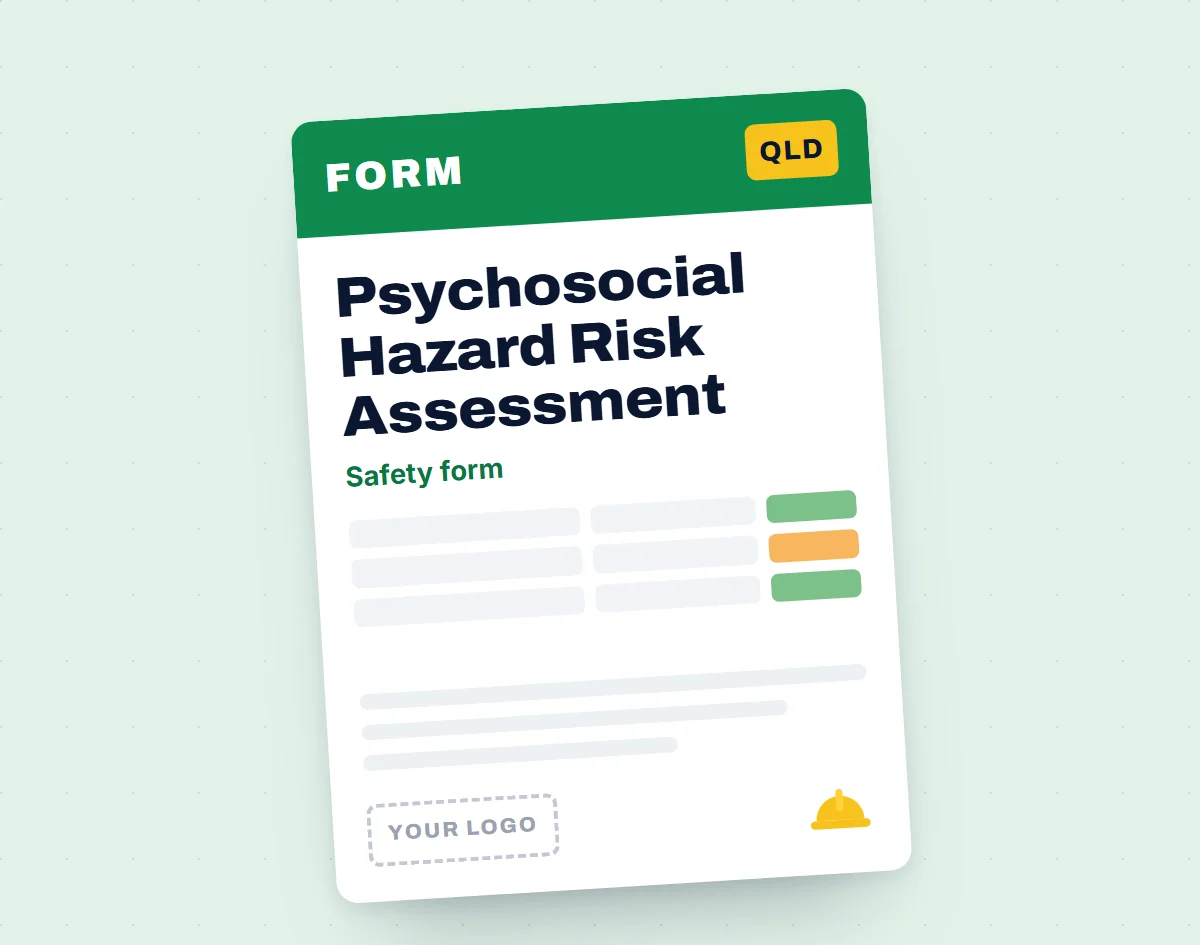 Psychosocial Hazard Risk Assessment Template template cover