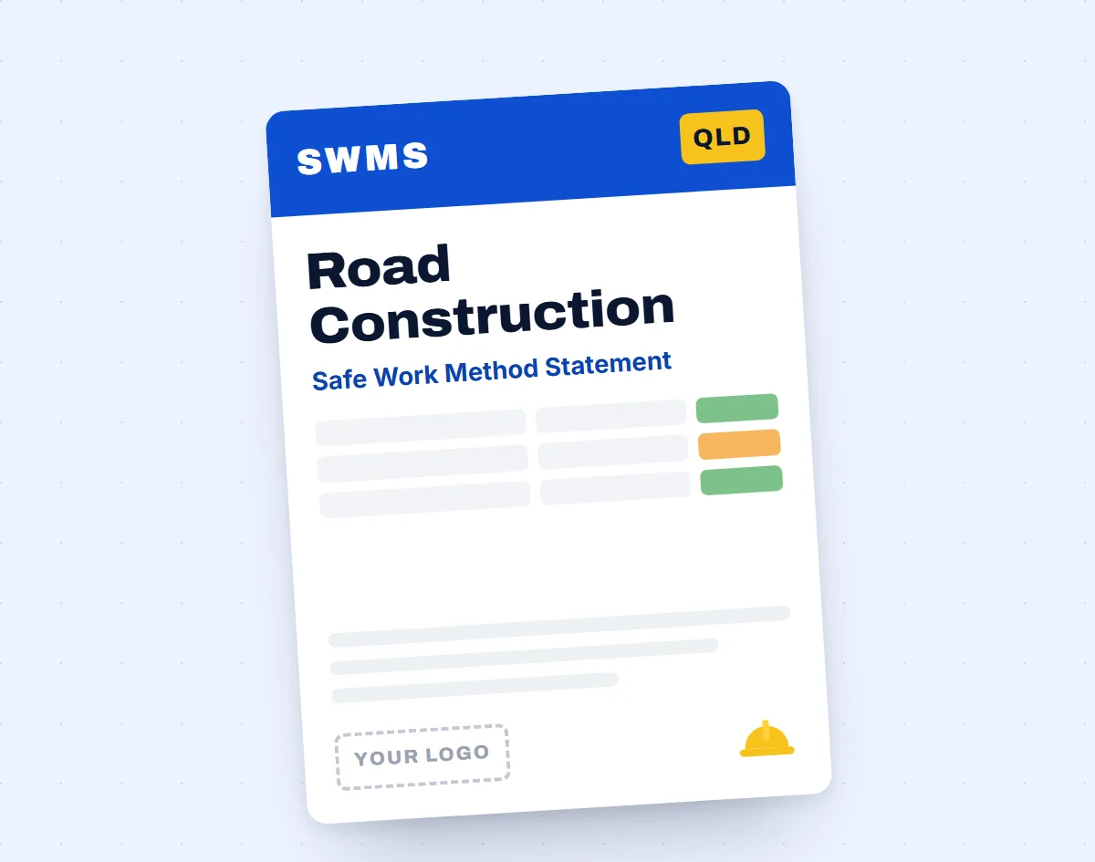 Road Construction SWMS template cover
