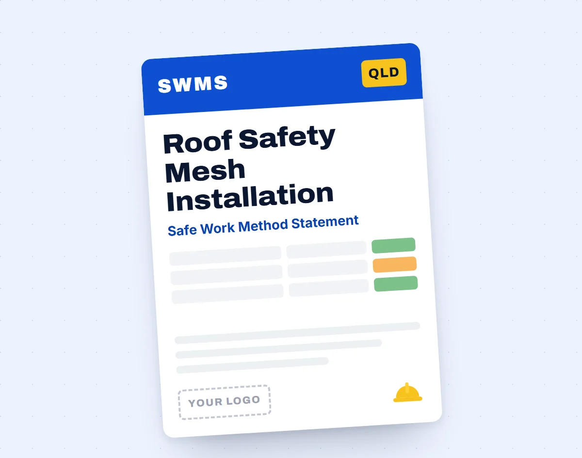 Roof Safety Mesh Installation SWMS template cover