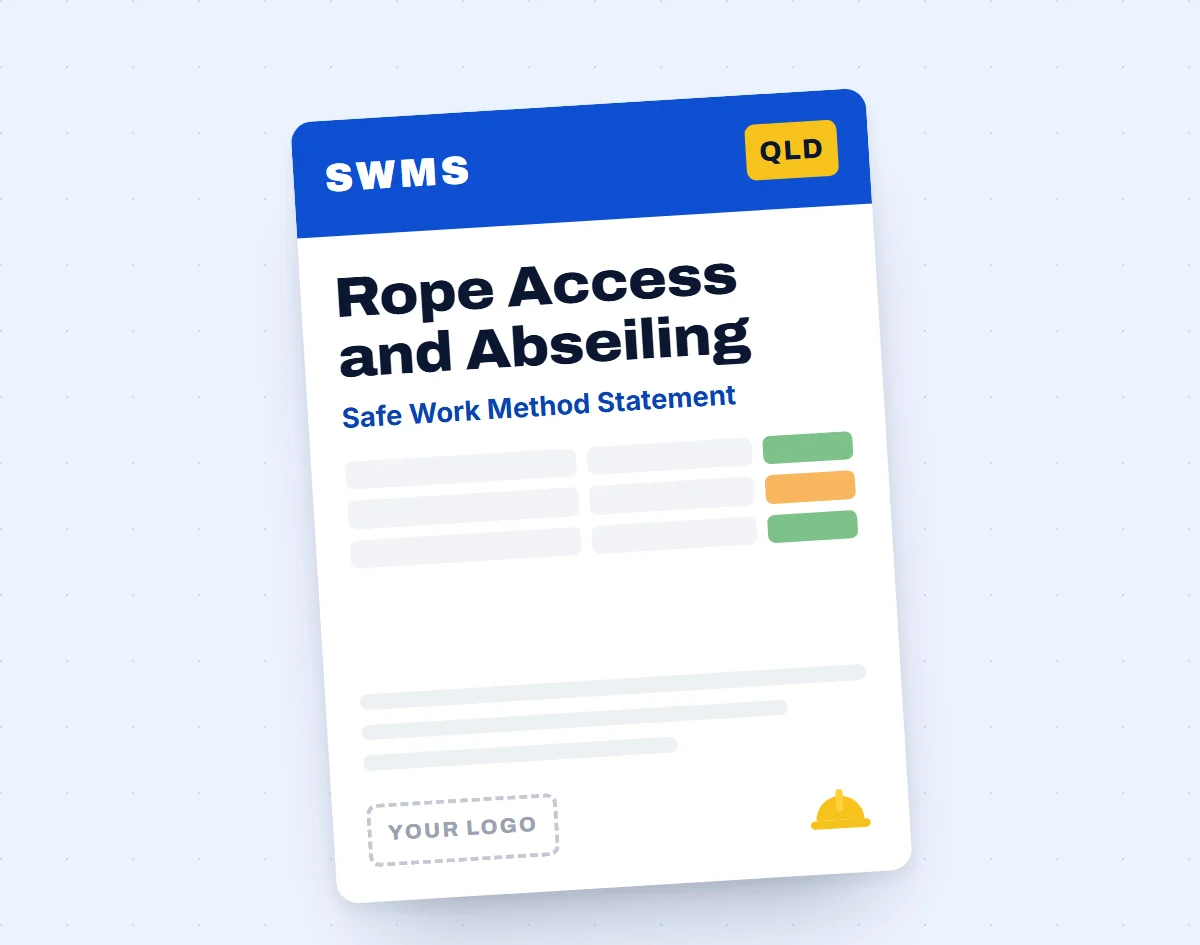 Rope Access and Abseiling SWMS template cover