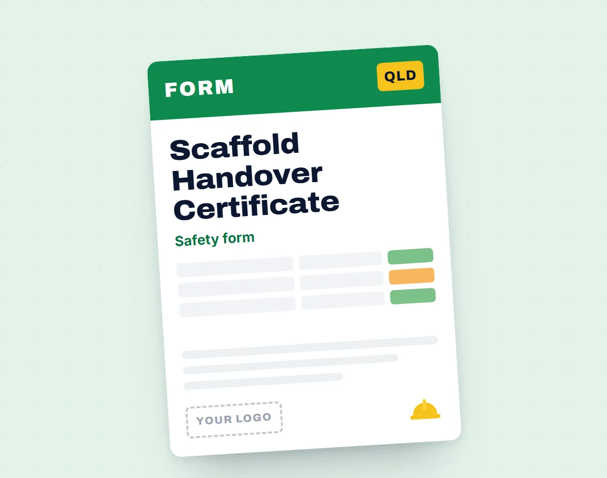 Scaffold Handover Certificate template cover