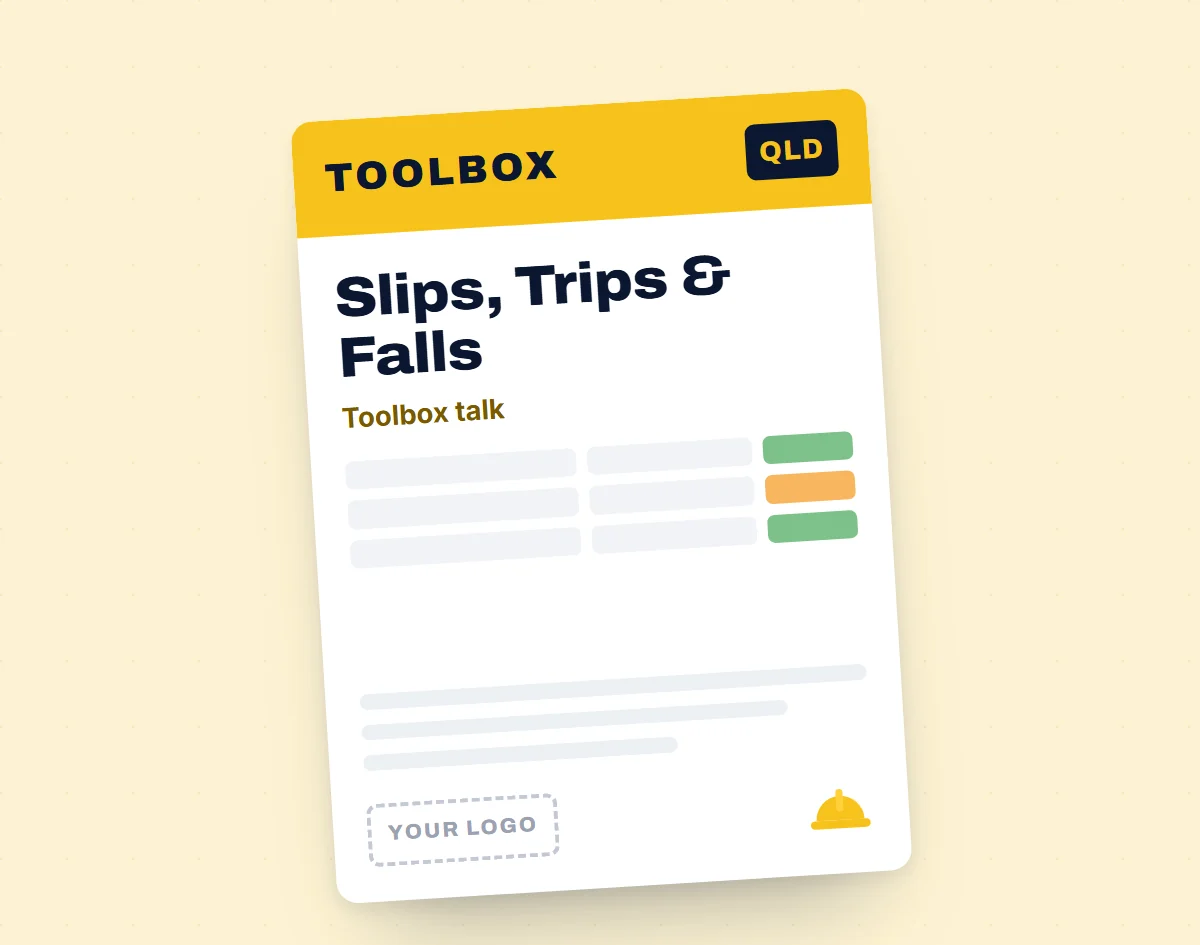 Slips, Trips & Falls Toolbox Meeting Template template cover