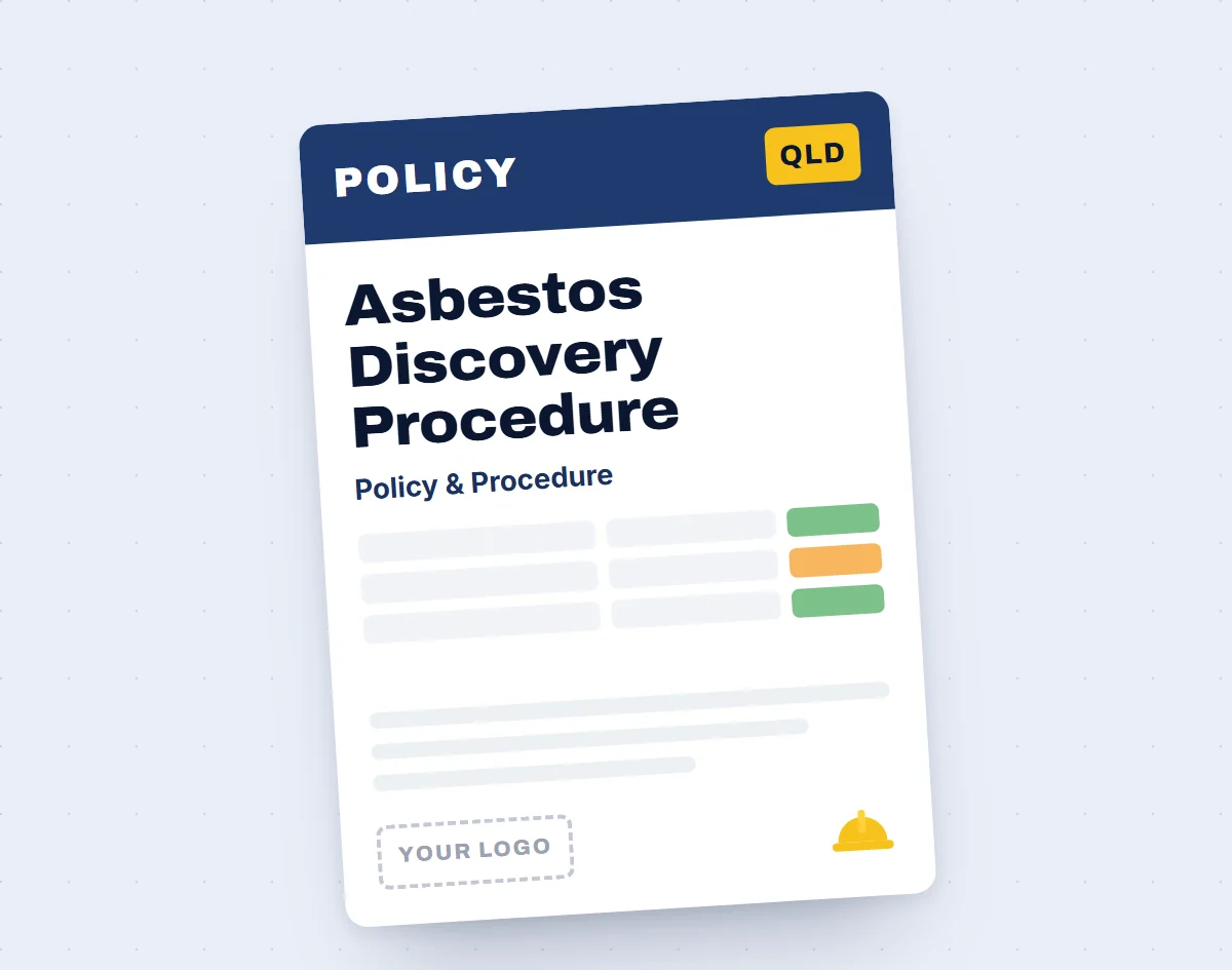 Suspected Asbestos Discovery Safe Work Procedure Template template cover