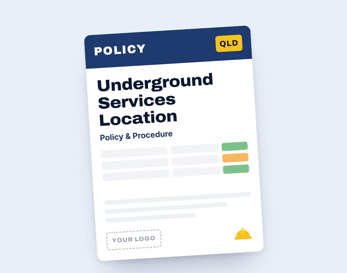 Underground Services Location Policy & Procedure Template template cover