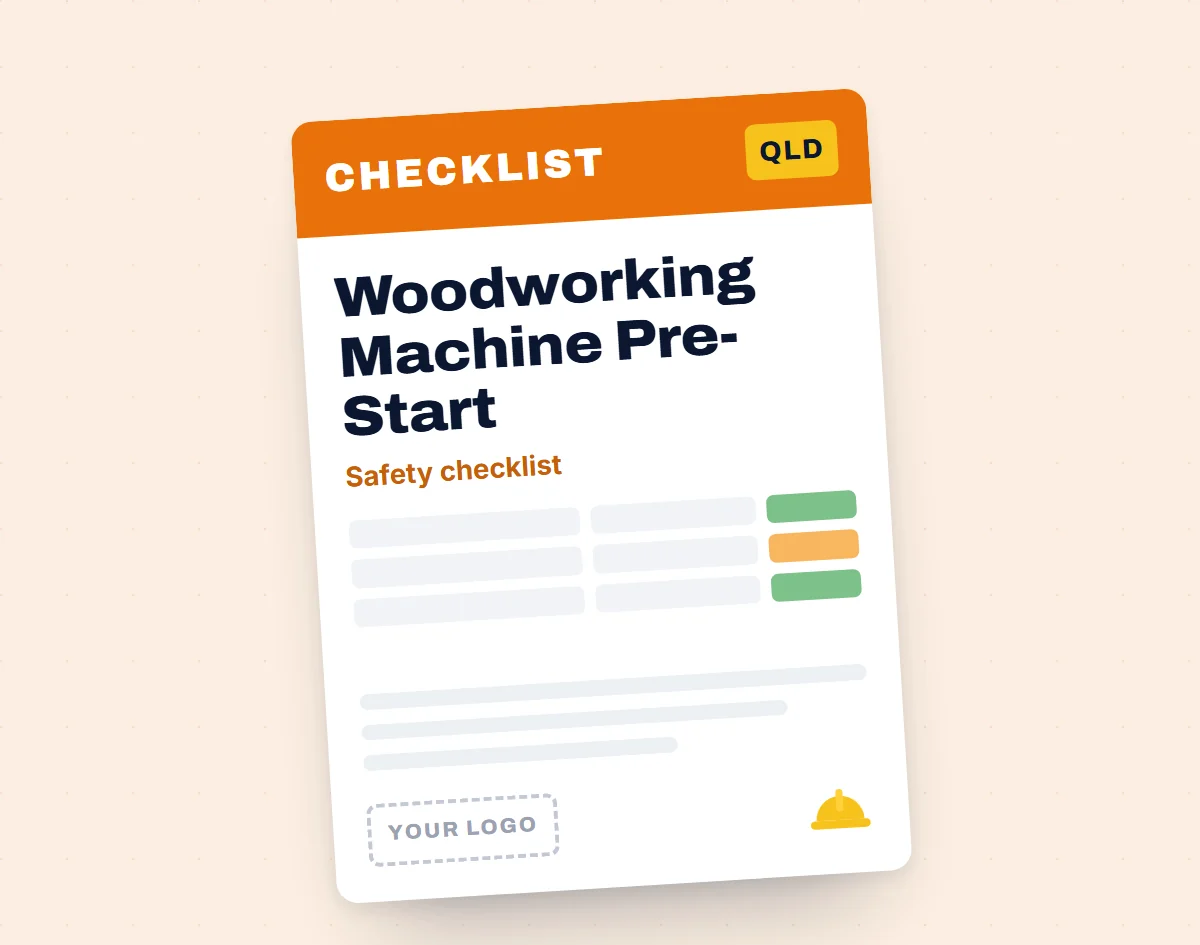 Woodworking Machine Pre-Start Checklist template cover