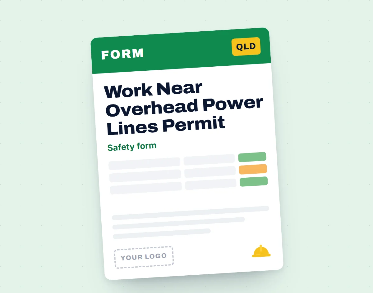 Work Near Overhead Power Lines Permit template cover