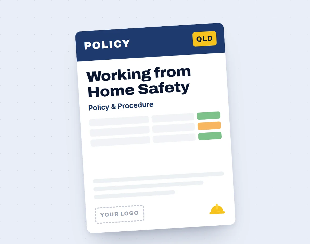 Working from Home Safety Policy & Procedure Template template cover