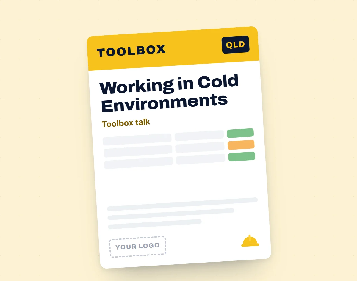 Working in Cold Environments Toolbox Meeting Template