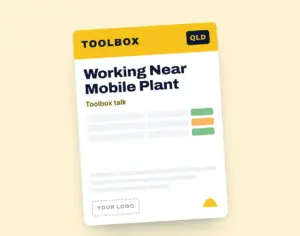 Working Near Mobile Plant Toolbox Meeting Template template cover