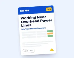 Working Near Overhead Power Lines SWMS template cover